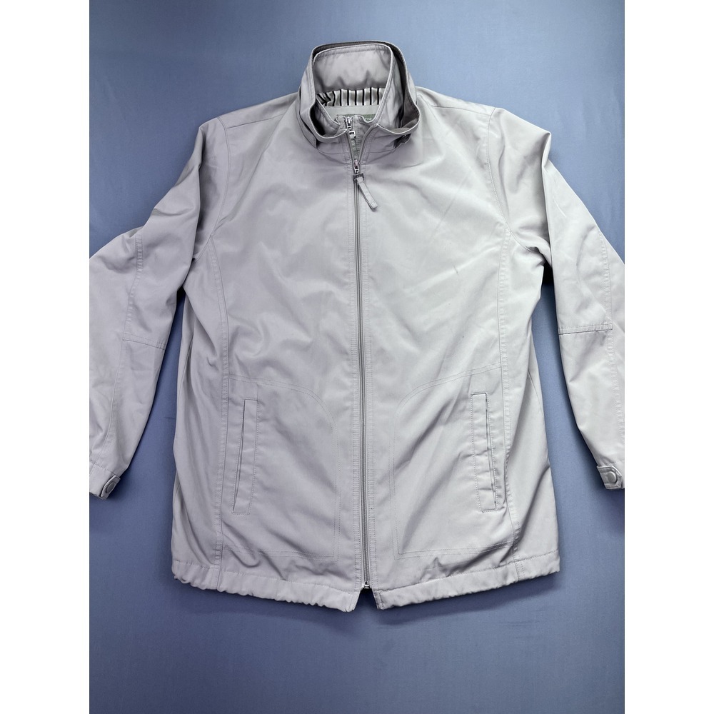 LIZ CLAIBORNE Lizwear Full Zip Jacket Size M Creme Double Zip Jacket